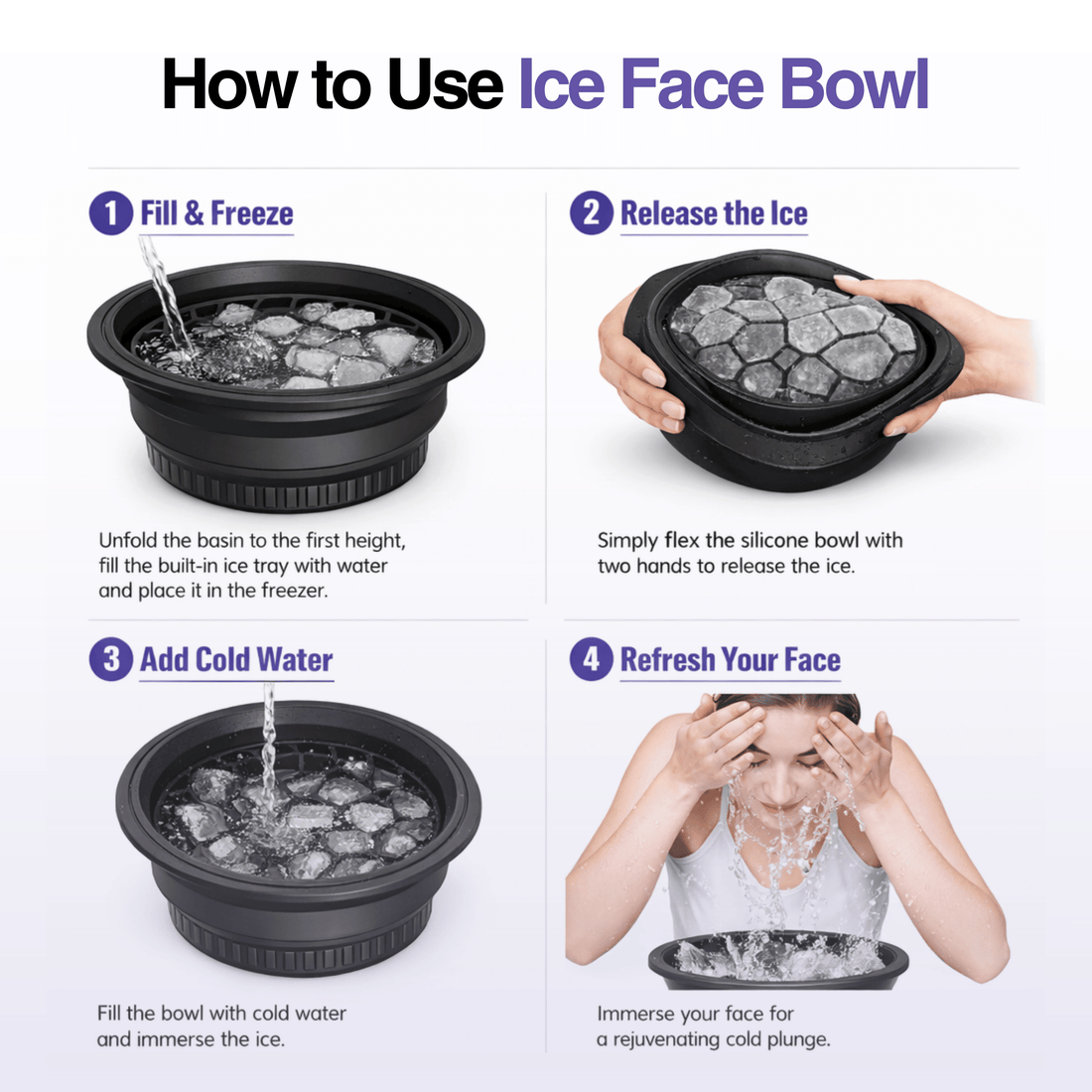 Silicone Ice Cube Bowl for Ice Facial & Cold Therapy